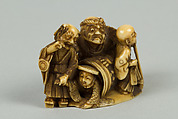 Netsuke with Group of Six Men, Ivory, Japan