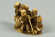 Netsuke with Group of Six Men, Ivory, Japan