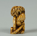 Netsuke of Tiger under a Bamboo Tree, Ivory, Japan
