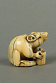 Netsuke of Mouse Gnawing on Candle, Ivory, Japan