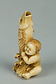Netsuke of Child with a Carp, Ivory, Japan