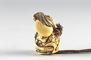 Netsuke in the Shape of a Demon, Carved ivory in the shape of a demon, Japan