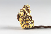 Netsuke in the Shape of a Demon, Carved ivory in the shape of a demon, Japan