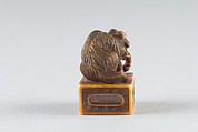 Netsuke of Elephant on a Seal, Ivory, Japan