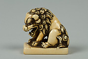 Netsuke of Lion, Ivory, Japan