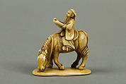 Netsuke of Man Riding a Horse, Ivory, Japan