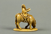 Netsuke of Man Riding a Horse, Ivory, Japan