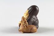 Netsuke of Fukurokujin, Wood and ivory, Japan