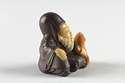 Netsuke of Fukurokujin, Wood and ivory, Japan