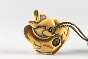 Netsuke with Decoration of Monkeys and Catfish, Ivory, Japan