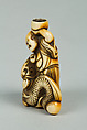 Netsuke of Man and Dragon, Ivory, Japan