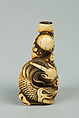 Netsuke of Man and Dragon, Ivory, Japan