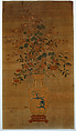 Panel with flower vase, Silk tapestry (kesi), China
