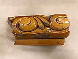 Architectural fragment, Earthernware with yellow glaze, China