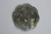 Mirror decorated with flowers, Bronze and silver, Korea