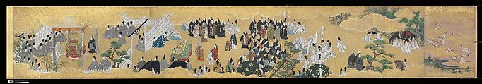 “Leaves of Wild Ginger” (Aoi), from the Phantom Genji Scrolls (Maboroshi no Genji monogatari emaki), Handscroll; ink, color, and gold on paper, Japan