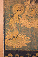 Welcoming Descent of Amida, the Buddha of Limitless Light, with Bodhisattvas Kannon and Seishi, Framed panel; embroidered silk and possibly human hair, Japan