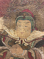 Shakyamuni with luohan, heavenly king, and boys, Unidentified artist, Hanging scroll; ink and color on silk, China