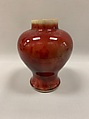 Covered jar, Porcelain with copper red glaze (Jingdezhen ware), China