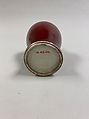 Vase, Porcelain with copper red glaze (Jingdezhen ware), silver mounts, China