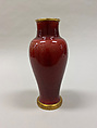 Vase, Porcelain with copper red glaze (Jingdezhen ware), gilt bronze mounts, China