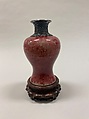 Meiping vase, Porcelain with copper red glaze (Jingdezhen ware), silver mount, China