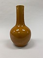 Bottle vase, Porcelain with yellow glaze (Jingdezhen ware), China