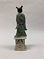 Figure of Han Xiangzi, One of the Eight Immortals, Biscuit with polychrome enamels (Jingdezhen ware), China