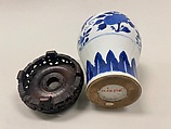 Meiping vase  with peaches, pomegranades, and fingered citrons, Porcelain painted in underglaze cobalt blue (Jingdezhen ware), China