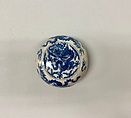 Seal paste box with dragons, Soft-paste porcelain painted in underglaze cobalt blue (Jingdezhen ware), China