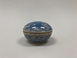 Seal paste box with dragon, Soft-paste porcelain painted in underglaze cobalt blue (Jingdezhen ware), China