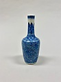 Bottle vase with floral scrolls, Soft-paste porcelain painted in underglaze cobalt blue (Jingdezhen ware), China