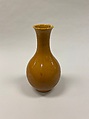 Vase, Porcealin with yellow glaze (Jingdezhen ware), China