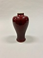 Meiping vase, Porcelain with copper red glaze (Jingdezhen ware), copper mouth rim, China