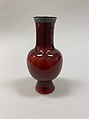 Vase, Porcelain with ox-blood glaze (Jingdezhen ware), with silver mounts, China