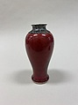 Meiping vase, Porcelain with copper red glaze (Jingdezhen ware), copper mouth rim), China