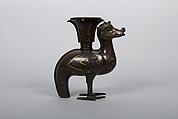 Vessel in the Form of a Heavenly Rooster, Bronze inlaid with gold and silver, China