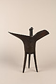 Ritual wine warmer (Jue), Bronze, China