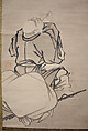 Hotei Admiring the Moon, Formerly attributed to Ikei Shūtoku 惟馨周徳 (Japanese, active first half of the 16th century), Hanging scroll; ink on paper, Japan