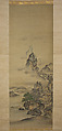 Mount Penglai with Eight Views of Xiao and Xiang, Kano Tansui Moritsune (active 19th century), One from a triptych of hanging scrolls; ink and color on silk, Japan