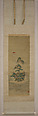 Mount Penglai with Eight Views of Xiao and Xiang, Kano Tansui Moritsune (active 19th century), One from a triptych of hanging scrolls; ink and color on silk, Japan