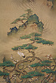 Mount Penglai with Eight Views of Xiao and Xiang, Kano Tansui Moritsune (active 19th century), One from a triptych of hanging scrolls; ink and color on silk, Japan
