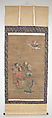 Eight Daoist Immortals Welcoming Jurōjin, Hanging scroll; ink and color on silk, Japan