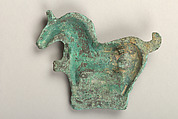 Equine-shaped belt buckle, Bronze, Korea