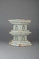 Pedestal, Porcelain with relief decoration under bluish white glaze (Qingbai-shufu transitional type ware), China