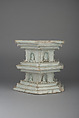 Pedestal, Porcelain with relief decoration under bluish white glaze (Qingbai-shufu transitional type ware), China