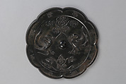 Mirror with paired birds and floral designs, Bronze, China