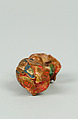Netsuke of Farmer with a Big Hat, Lacquered wood, Japan