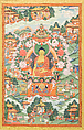 Thanka with Buddha, Distemper on cloth, Tibet