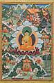 Thangka with Buddha, Distemper on cloth, Tibet